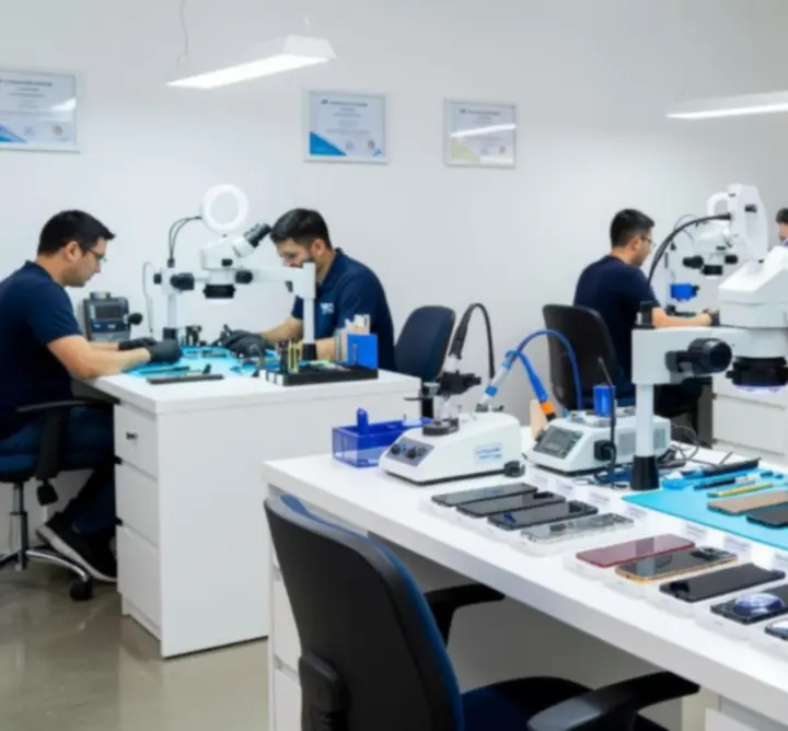 Modern custom phone case production workshop